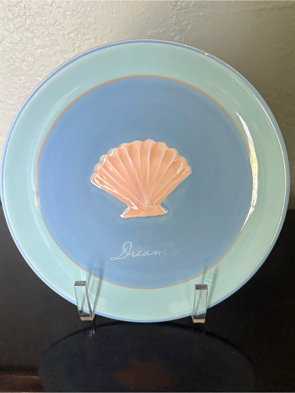 Dei Denniseast Coastal Blue & Seafoam 8” Ceramic Accent Dinner Plate Dennis port